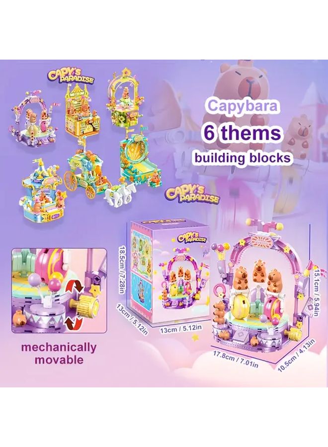 Capybara Turtle Cruise Building Blocks Fantasyland Educational Toys For Kids - Image 2